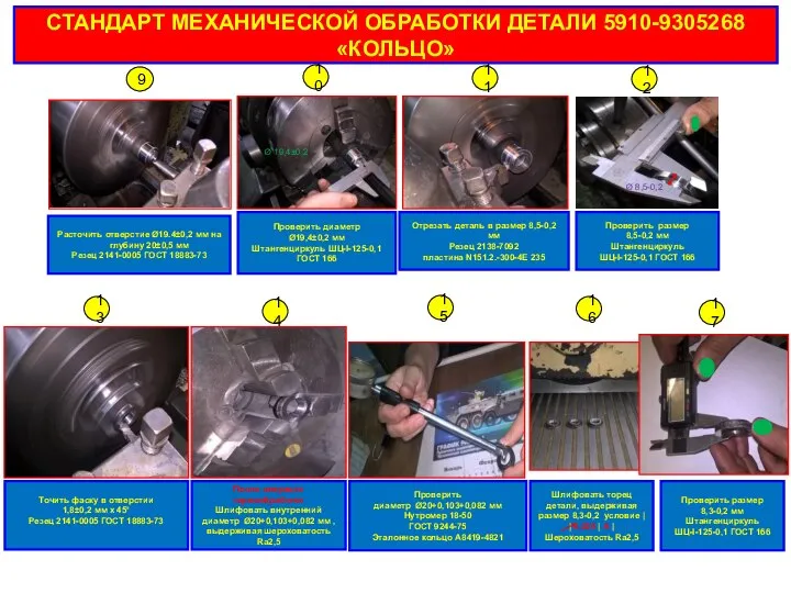 Проверить диаметр Ø19,4±0,2 мм Штангенциркуль ШЦ-I-125-0,1 ГОСТ 166 Точить фаску в