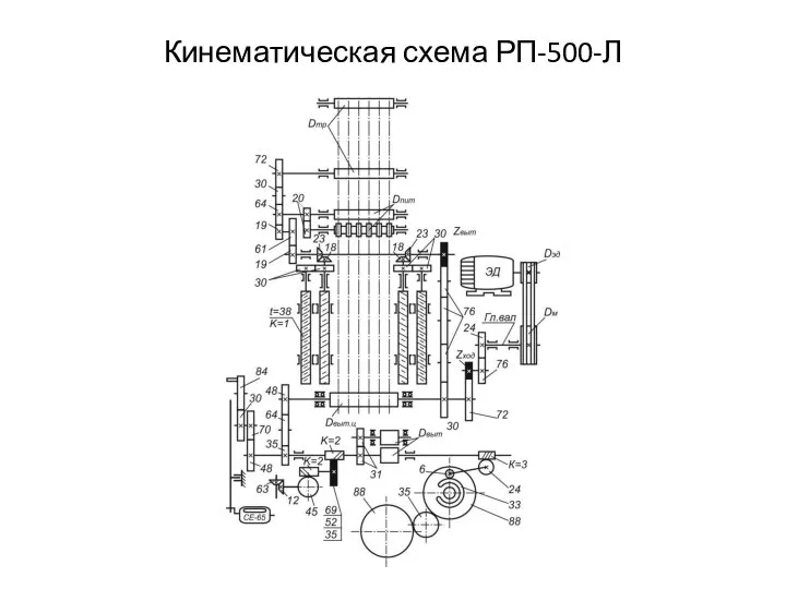 Кинематическая схема РП-500-Л