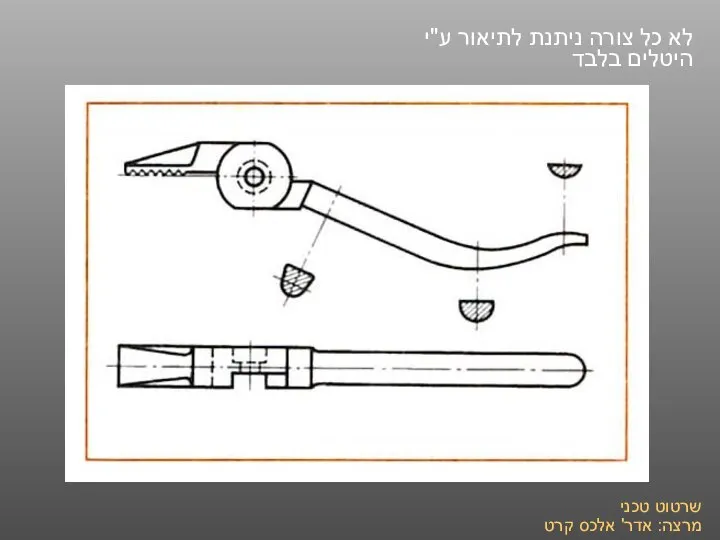 שרטוט טכני מרצה: אדר' אלכס קרט לא כל צורה ניתנת לתיאור ע"י היטלים בלבד