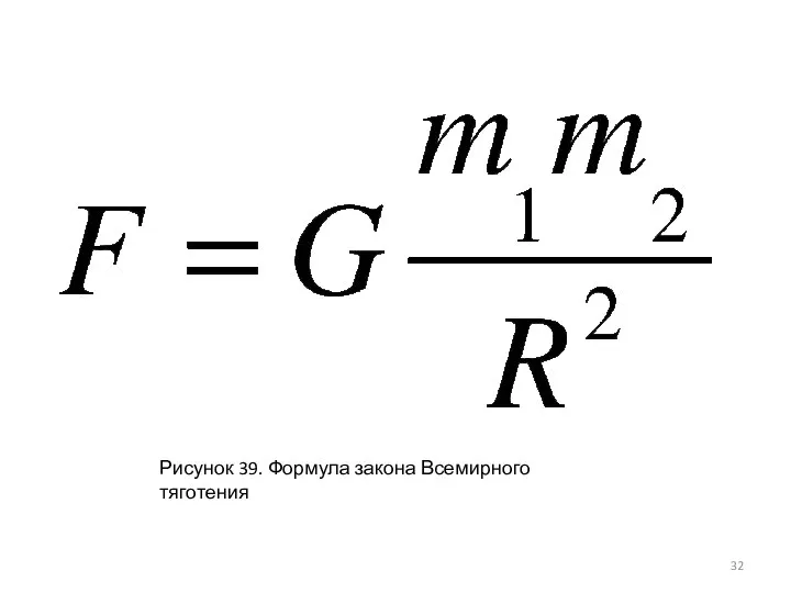 Рисунок 39. Формула закона Всемирного тяготения