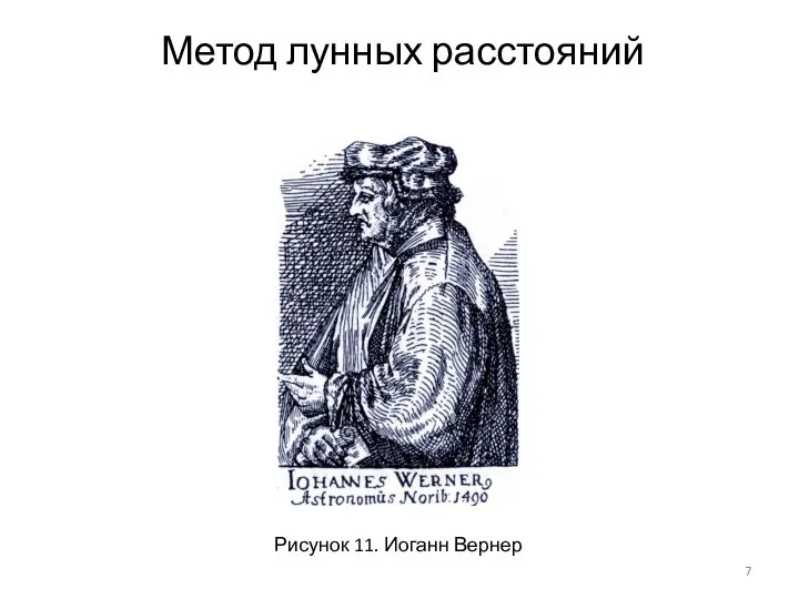 Рисунок 11. Иоганн Вернер Метод лунных расстояний