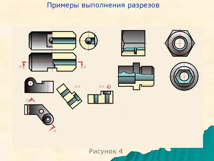 Примеры выполнения разрезов Рисунок 4