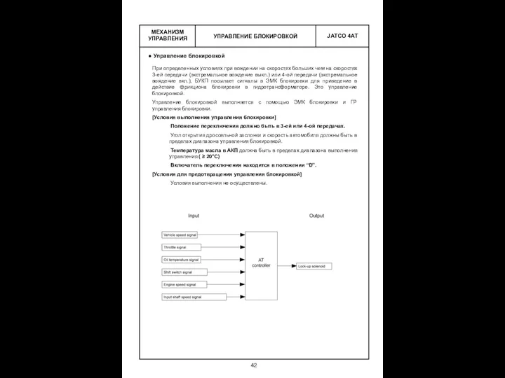 УПРАВЛЕНИЕ БЛОКИРОВКОЙ МЕХАНИЗМ УПРАВЛЕНИЯ Управление блокировкой При определенных условиях при вождении