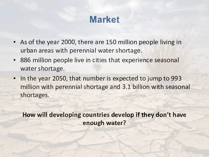 Market As of the year 2000, there are 150 million people