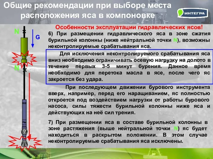 Общие рекомендации при выборе места расположения яса в компоновке N 6)