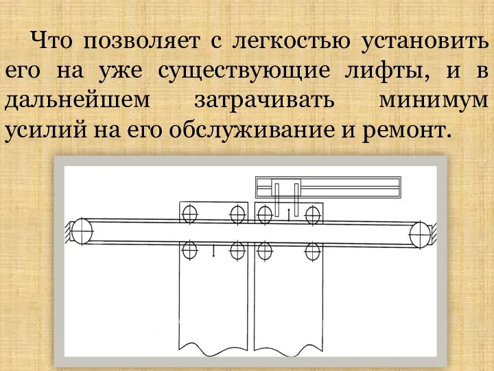 Что позволяет с легкостью установить его на уже существующие лифты, и