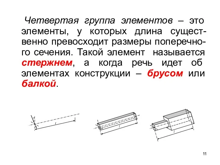 Четвертая группа элементов – это элементы, у которых длина сущест-венно превосходит