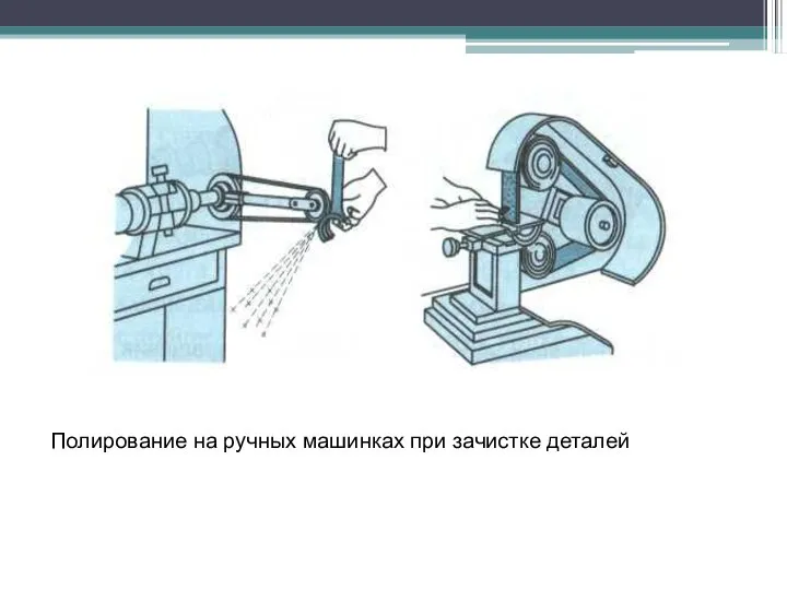 Полирование на ручных машинках при зачистке деталей