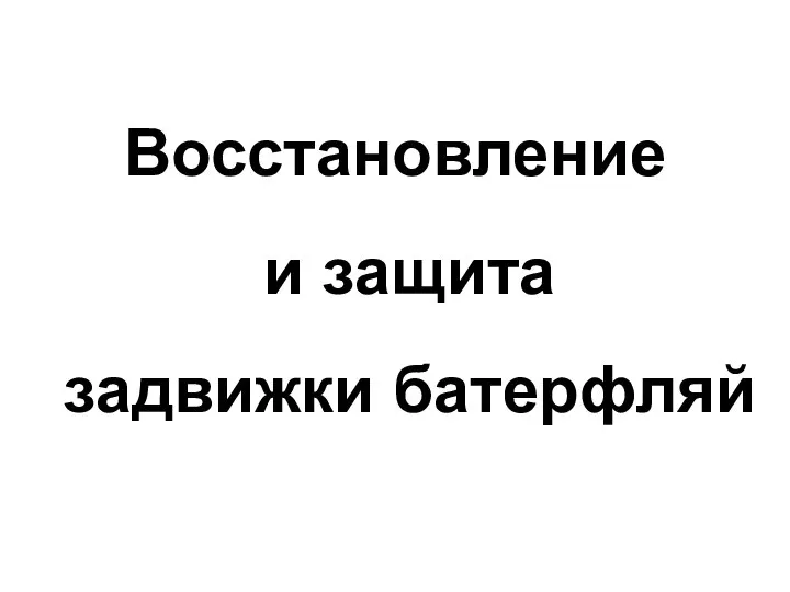 Восстановление и защита задвижки батерфляй