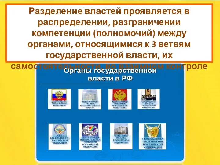 ОРГАН ГОСУДАРСТВЕННОЙ ВЛАСТИ РФ – часть государственного аппарата, наделенная государственно –