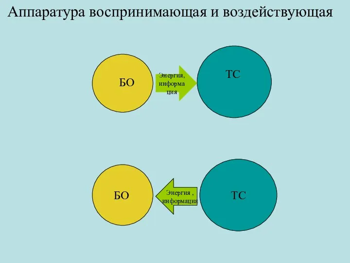 Аппаратура воспринимающая и воздействующая БО ТС Энергия, информация БО ТС Энергия , информация