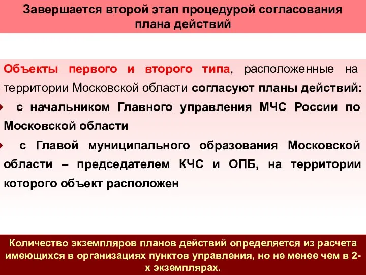 Объекты первого и второго типа, расположенные на территории Московской области согласуют