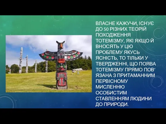 ВЛАСНЕ КАЖУЧИ, ІСНУЄ ДО 50 РІЗНИХ ТЕОРІЙ ПОХОДЖЕННЯ ТОТЕМІЗМУ, ЯКІ ЯКЩО