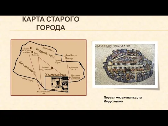 КАРТА СТАРОГО ГОРОДА Первая мозаичная карта Иерусалима