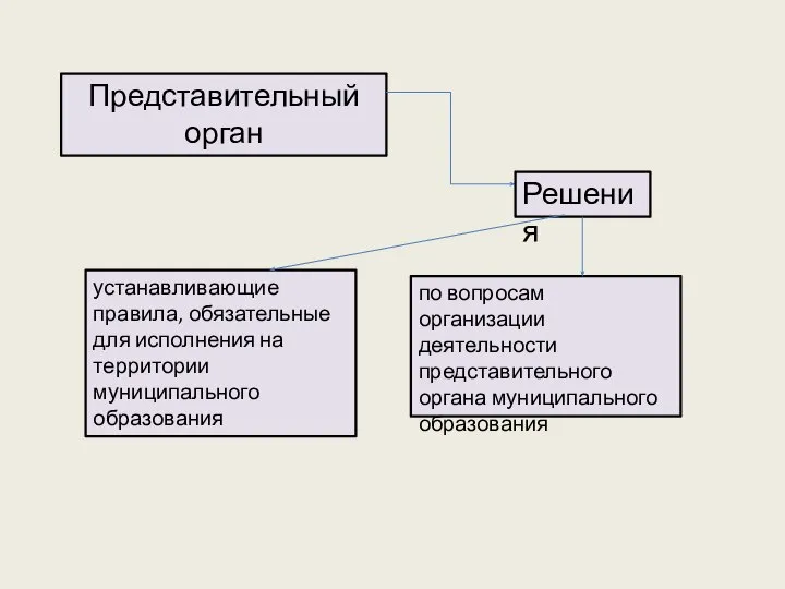 Представительный орган Решения устанавливающие правила, обязательные для исполнения на территории муниципального