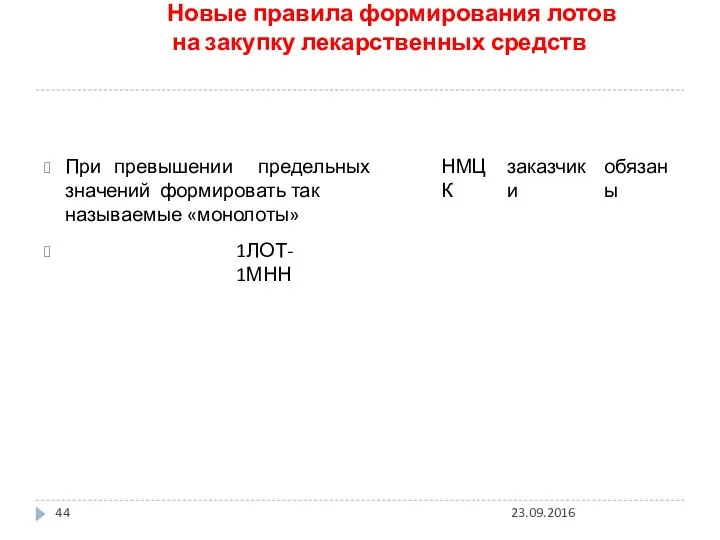 Новые правила формирования лотов на закупку лекарственных средств НМЦК заказчики обязаны