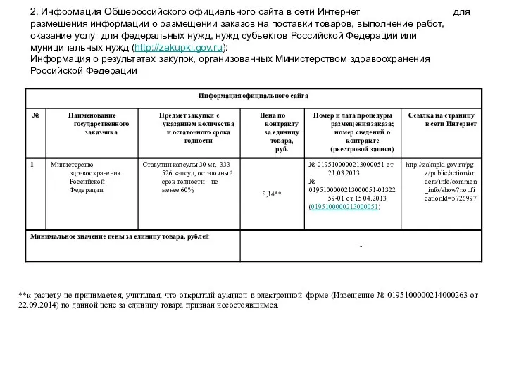 2. Информация Общероссийского официального сайта в сети Интернет для размещения информации