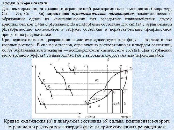 Лекция 5 Теория сплавов Для некоторых типов сплавов с ограниченной растворимостью