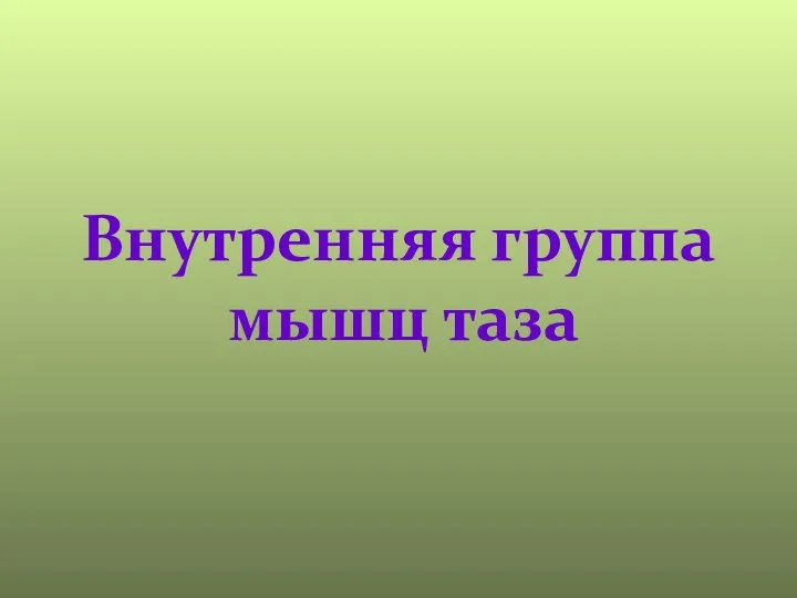 Внутренняя группа мышц таза