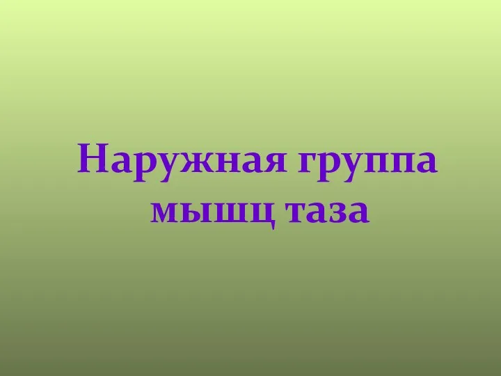 Наружная группа мышц таза