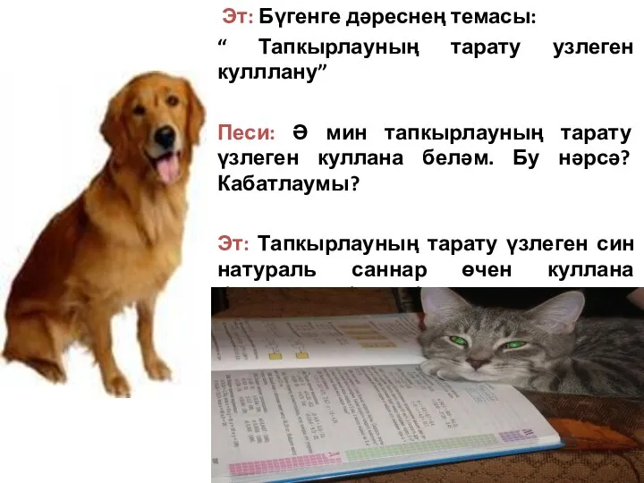 Эт: Бүгенге дәреснең темасы: “ Тапкырлауның тарату узлеген кулллану” Песи: Ә