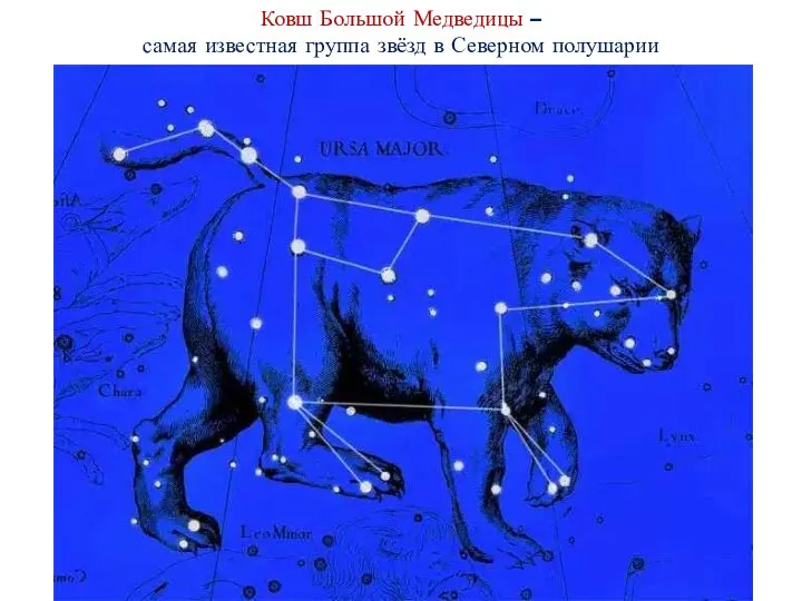 Ковш Большой Медведицы –самая известная группа звёзд в Северном полушарии