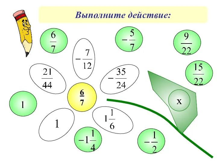 Выполните действие: х