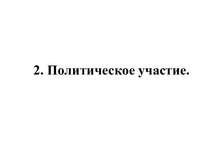 2. Политическое участие.