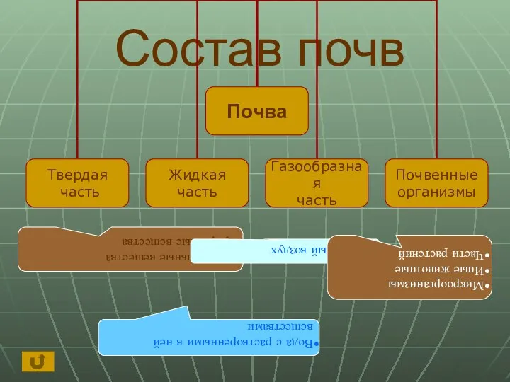 Состав почв Минеральные вещества Гумусовые вещества Вода с растворенными в ней