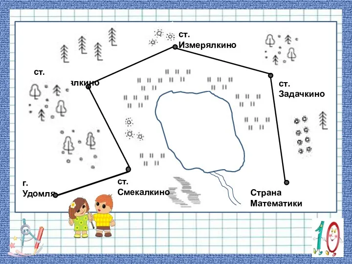 г.Удомля ст.Задачкино ст.Вычислялкино Страна Математики ст.Смекалкино ст.Измерялкино