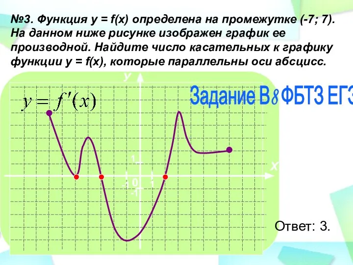 №3. Функция у = f(х) определена на промежутке (-7; 7). На