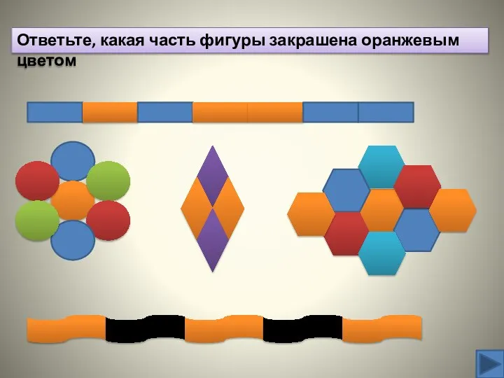 Ответьте, какая часть фигуры закрашена оранжевым цветом