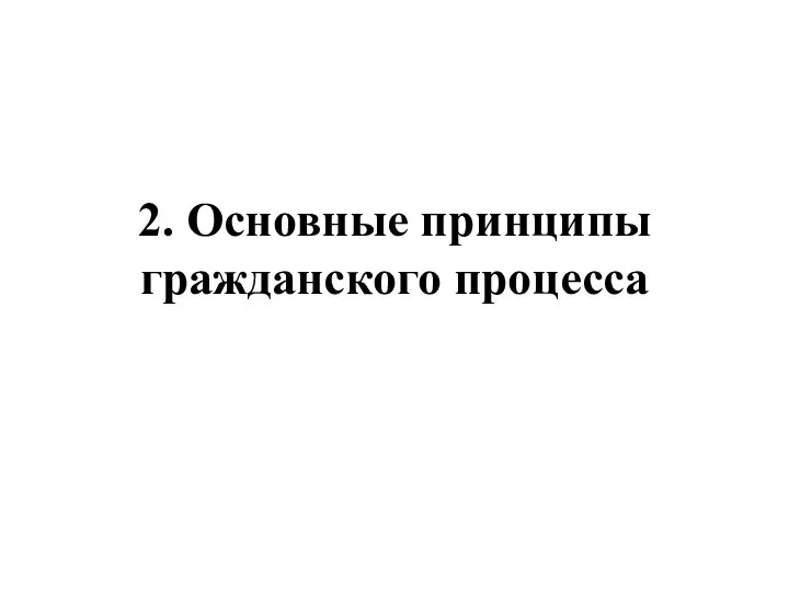 2. Основные принципы гражданского процесса