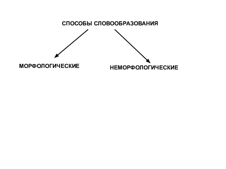 СПОСОБЫ СЛОВООБРАЗОВАНИЯ МОРФОЛОГИЧЕСКИЕ НЕМОРФОЛОГИЧЕСКИЕ