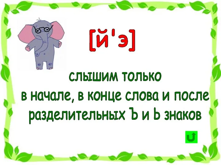 [й'э] слышим только в начале, в конце слова и после разделительных Ъ и Ь знаков