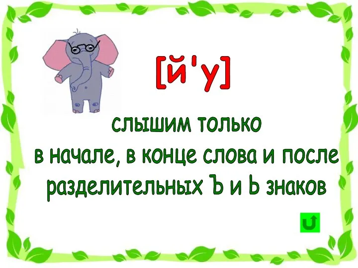 [й'у] слышим только в начале, в конце слова и после разделительных Ъ и Ь знаков