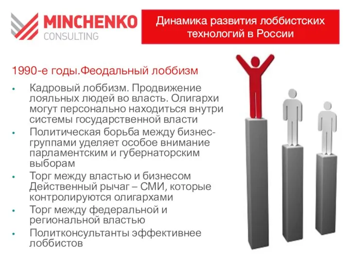 1990-е годы.Феодальный лоббизм Кадровый лоббизм. Продвижение лояльных людей во власть. Олигархи