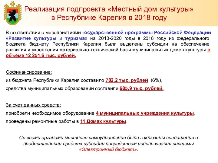 В соответствии с мероприятиями государственной программы Российской Федерации «Развитие культуры и