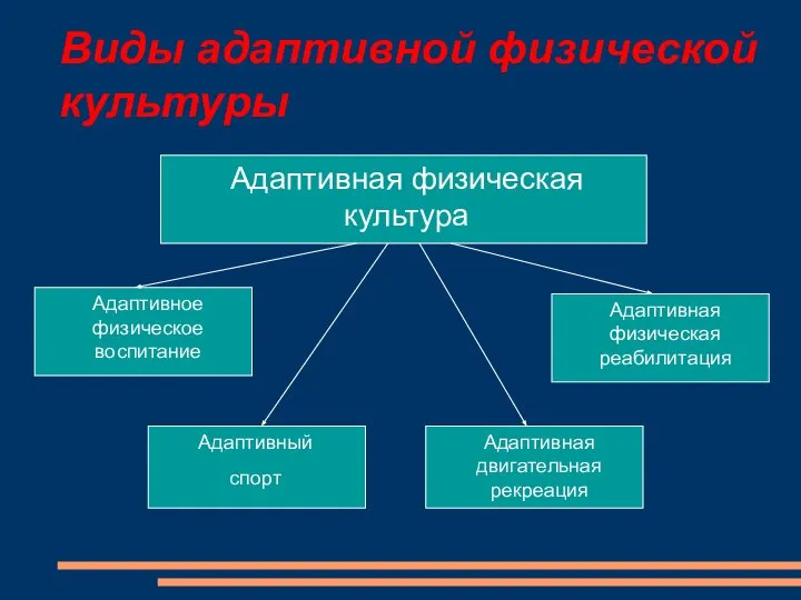 Виды адаптивной физической культуры Адаптивная физическая культура Адаптивное физическое воспитание Адаптивный