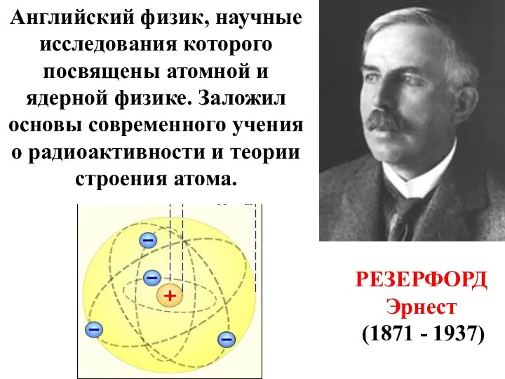 Английский физик, научные исследования которого посвящены атомной и ядерной физике. Заложил