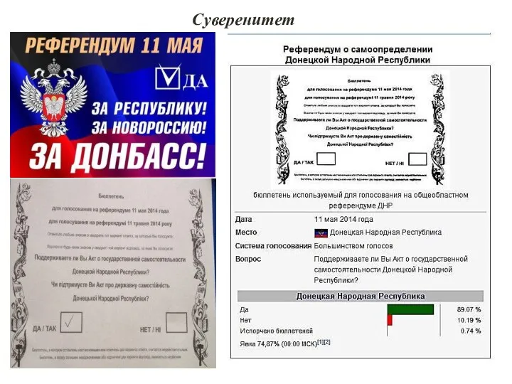 Суверенитет 11 мая на территории Донецкой Народной Республики прошел референдум, явка