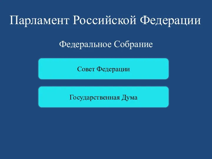 Парламент Российской Федерации Федеральное Собрание Совет Федерации Государственная Дума