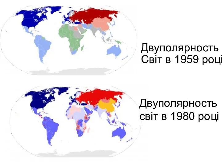 Двуполярность Світ в 1959 році Двуполярность світ в 1980 році