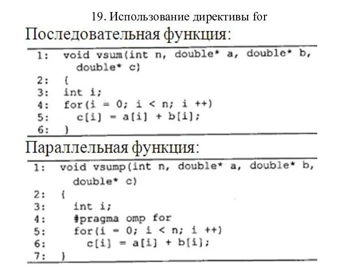 19. Использование директивы for