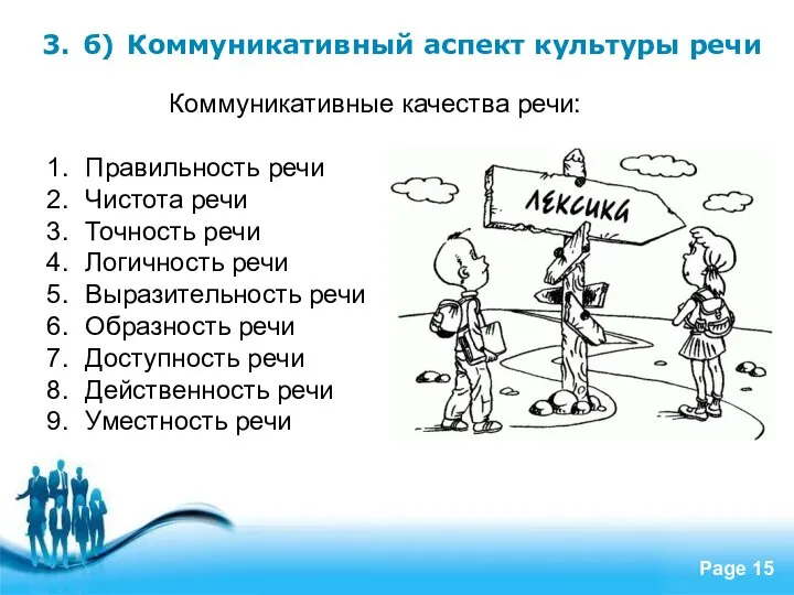 3. б) Коммуникативный аспект культуры речи Коммуникативные качества речи: Правильность речи