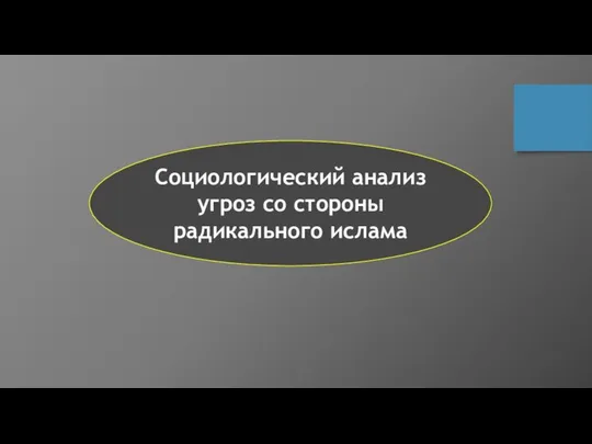 Социологический анализ угроз со стороны радикального ислама