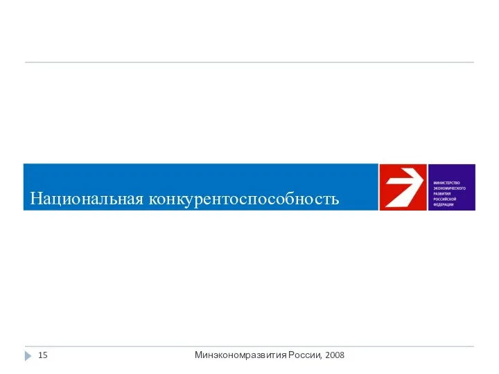Минэкономразвития России, 2008 Национальная конкурентоспособность