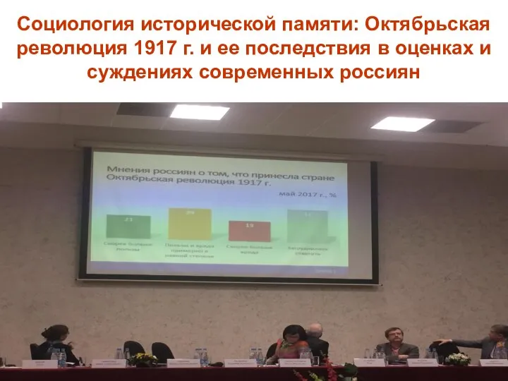 Социология исторической памяти: Октябрьская революция 1917 г. и ее последствия в оценках и суждениях современных россиян