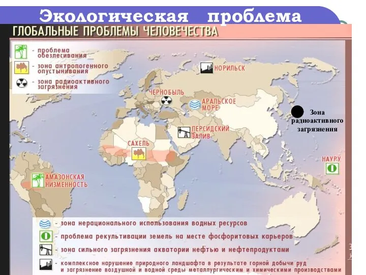 Экологическая проблема Зона радиоактивного загрязнения