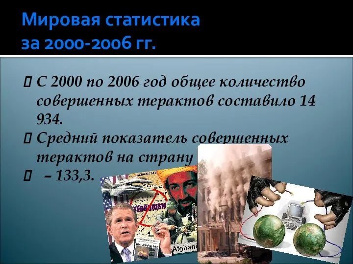 Мировая статистика за 2000-2006 гг. С 2000 по 2006 год общее